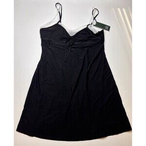 NWT  Layered Mini Slip Dress - Wild Fable™ Black L, V Neck, Spaghetti Straps